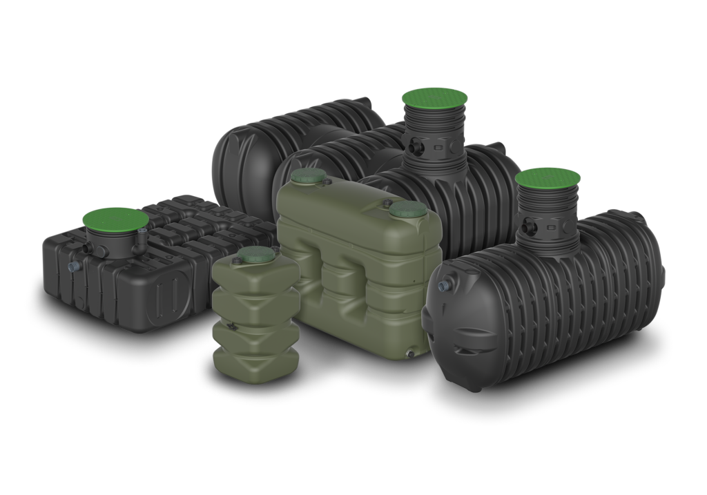 Produktpalette von regenwert®: Erdtanks und oberirdische Wassertanks